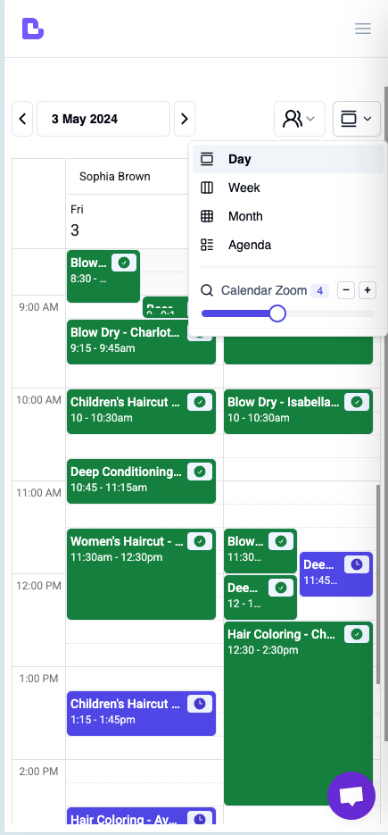 screenshot of Bella Booking